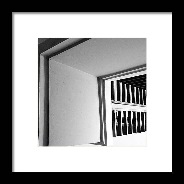 Lines Framed Print featuring the photograph #bw #minimalism #minimalisbd #lines by Tito Santika