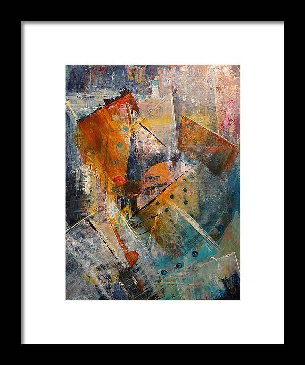 Abstract Framed Print featuring the painting By the Light of the Moon by Jean Rascher