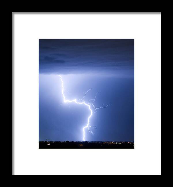 City Framed Print featuring the photograph C2G Lightning Strike by James BO Insogna