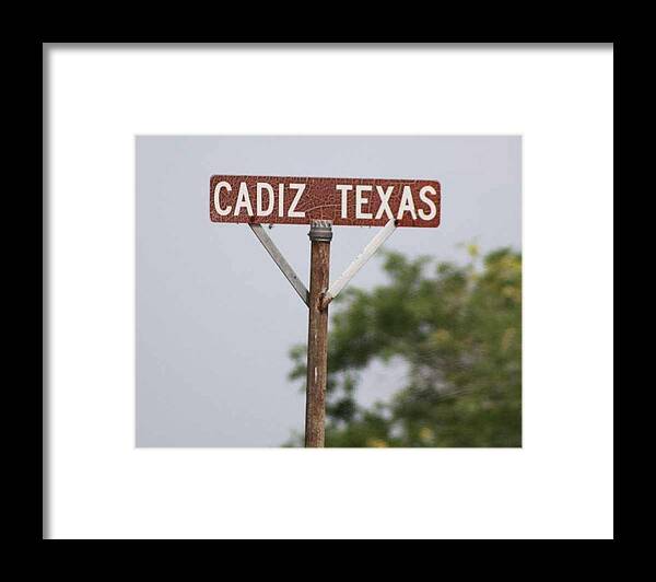 Bee County Framed Print featuring the photograph Cadiz Texas by Monica Wheelus