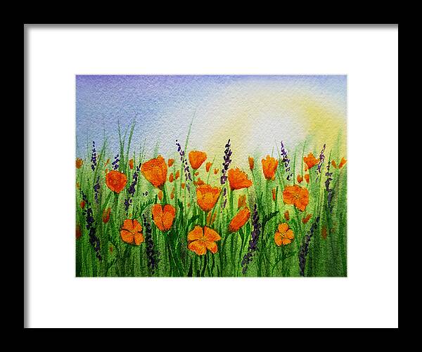 Poppies Framed Print featuring the painting California Poppies Field by Irina Sztukowski
