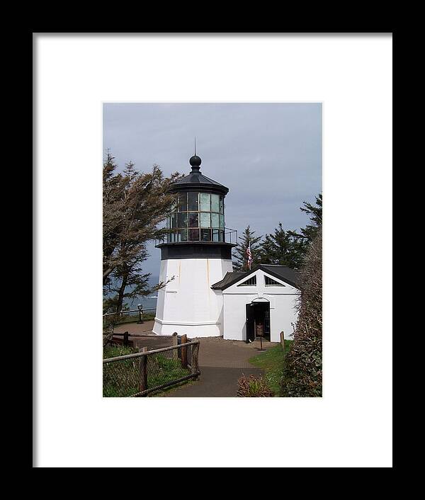 Lighthouse Framed Print featuring the photograph Cape Meares Lighthouse in Oregon by Peter Mooyman