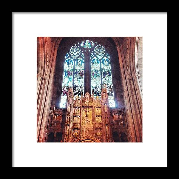 Art Framed Print featuring the photograph #carhederal #liverpool by Abdelrahman Alawwad