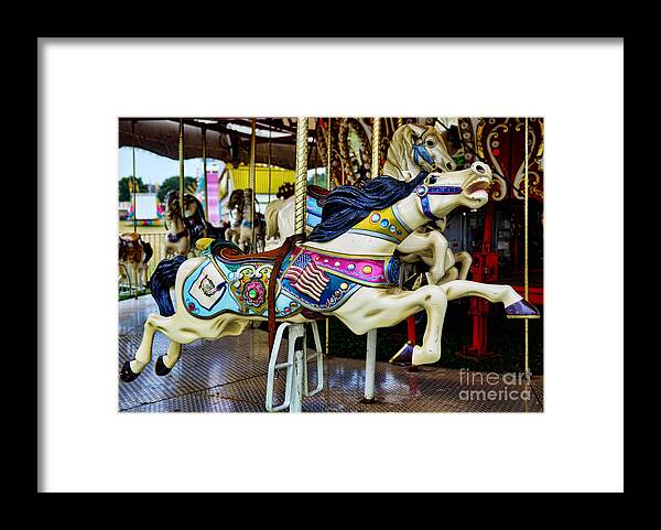 Carousel Framed Print featuring the photograph Carousel - Horse - Jumping by Paul Ward