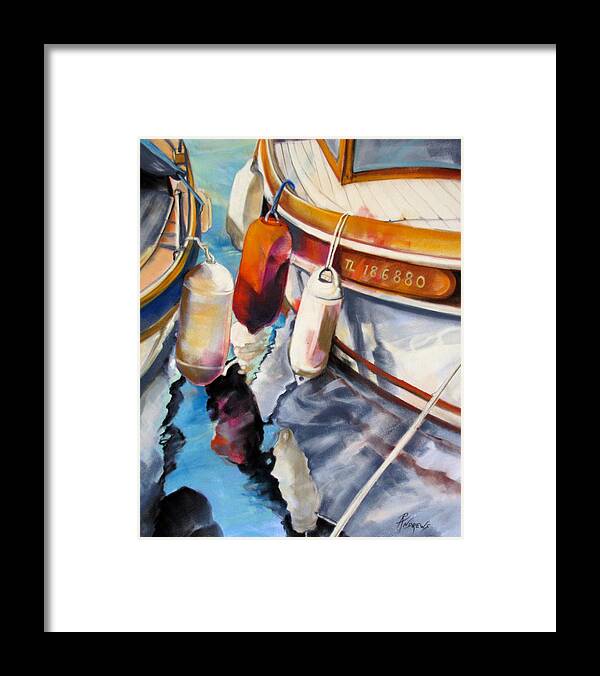 Seascape Framed Print featuring the painting Cassis Castaways by Rae Andrews