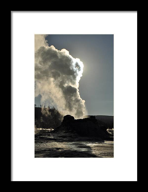 Yellowstone Framed Print featuring the photograph Castle Geyser Morning by Bruce Gourley