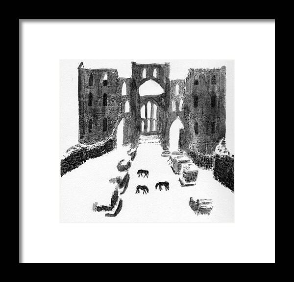 Castle Framed Print featuring the painting Castle Remains by David Ysidro