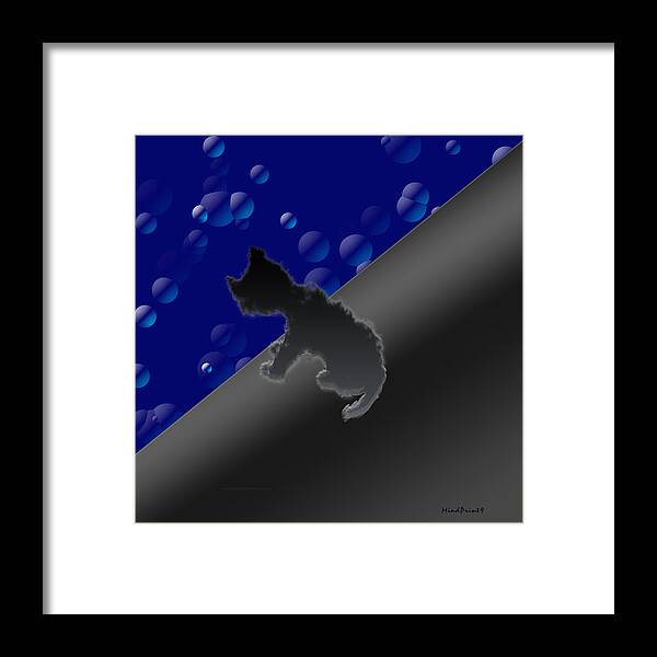 Cat Framed Print featuring the digital art Cat Watch by Asok Mukhopadhyay