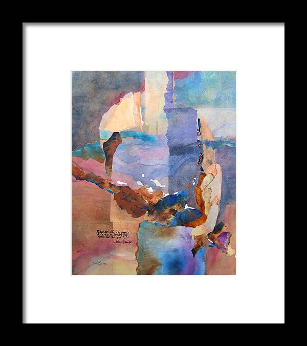Abstract Framed Print featuring the painting Cataclysm by Vicki Brevell