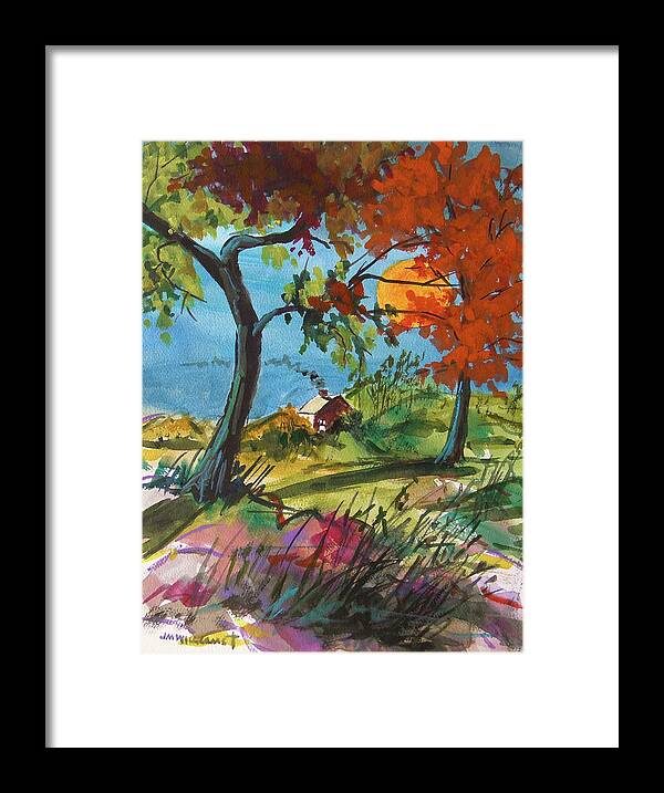 Landscape Framed Print featuring the painting Catching Sundown by John Williams