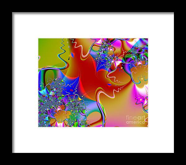 Fractal Framed Print featuring the digital art Celebration . S16 by Wingsdomain Art and Photography