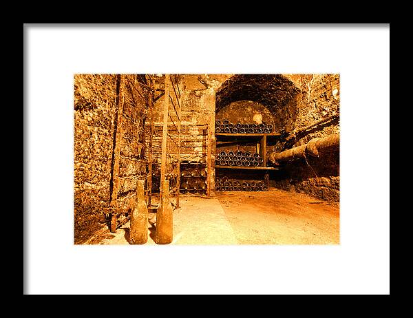 Wine Cellar Framed Print featuring the photograph Cellier by John Galbo