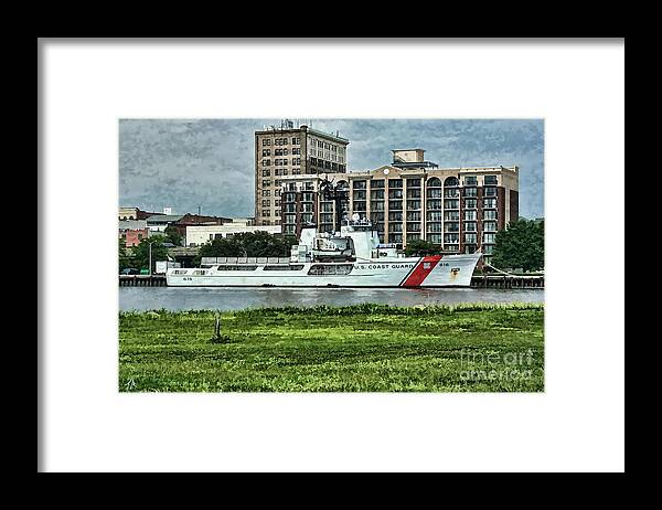 United States Coast Guard Framed Print featuring the digital art Cgc Diligence Wmec 616 by Tommy Anderson