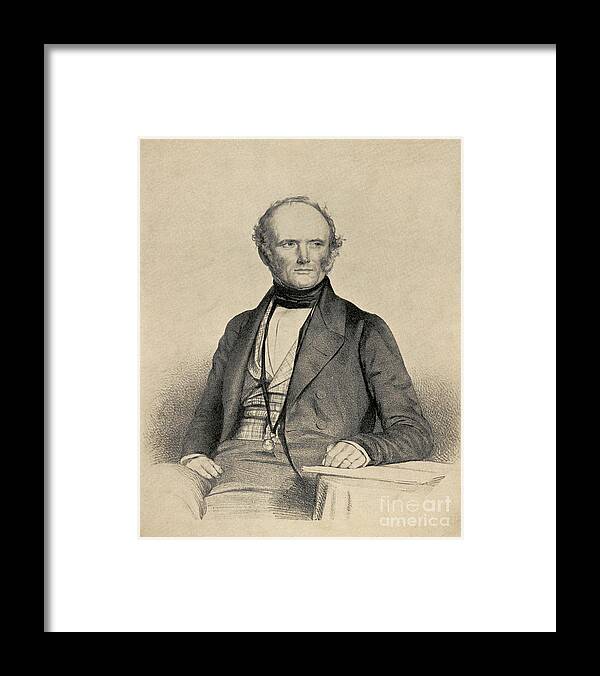 Science Framed Print featuring the photograph Charles Lyell, Scottish Geologist by Science Source