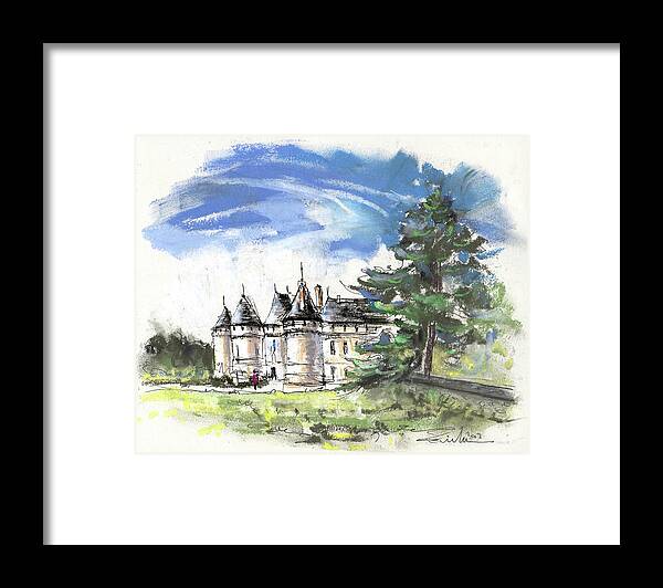 France Framed Print featuring the painting Chateau de Chaumont in France by Miki De Goodaboom