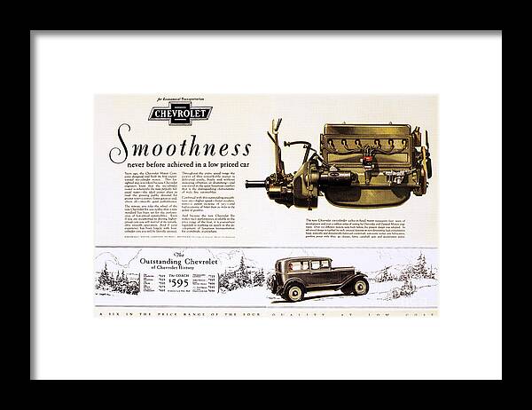 1929 Framed Print featuring the photograph Chevrolet Ad, 1929 by Granger