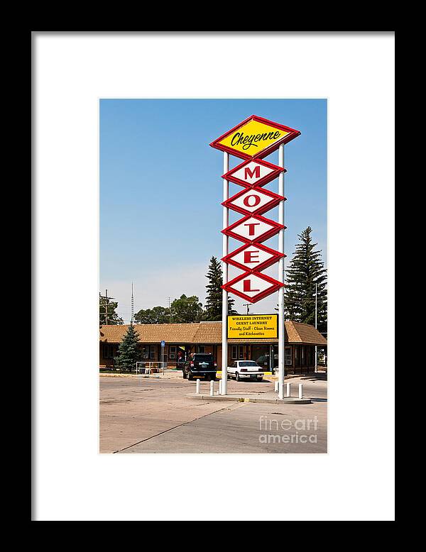 Architectural Framed Print featuring the photograph Cheyenne Motel by Lawrence Burry