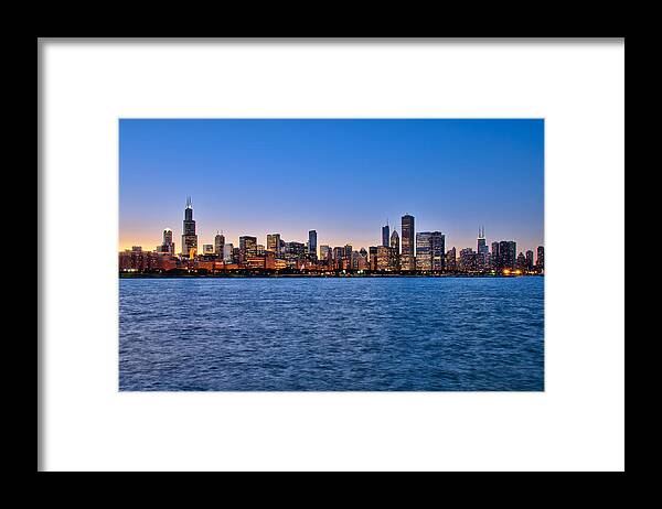 Chicago Framed Print featuring the photograph Chicago at Sunset by Mark Whitt