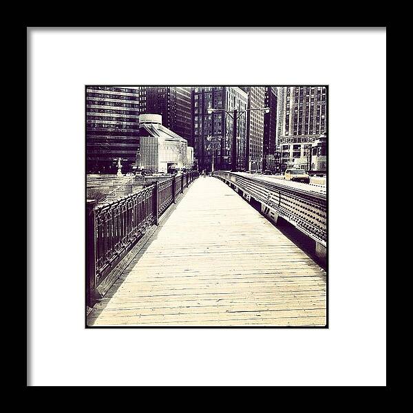 Bridge Framed Print featuring the photograph #chicago #bridge by Mouyyad Abdulhadi