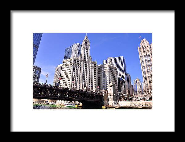 Wrigley Tower Chicago Framed Print featuring the photograph Chicago Wrigley Building by Dejan Jovanovic