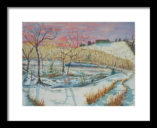 Early Morning Framed Print featuring the painting Chilly Morning by Barbara McGeachen