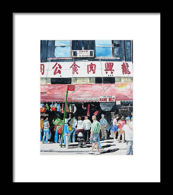Watercolor Framed Print featuring the painting Chinatown two by Tom Riggs