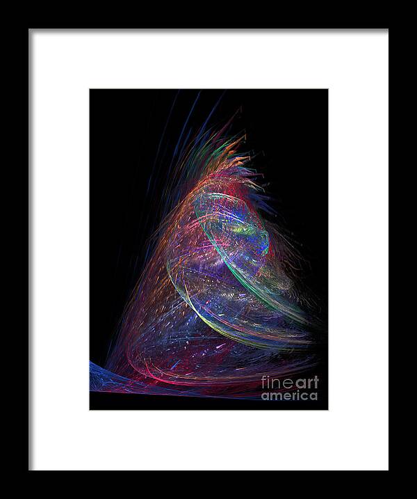 Abstract Framed Print featuring the digital art Christmas Tree 37 by Russell Kightley