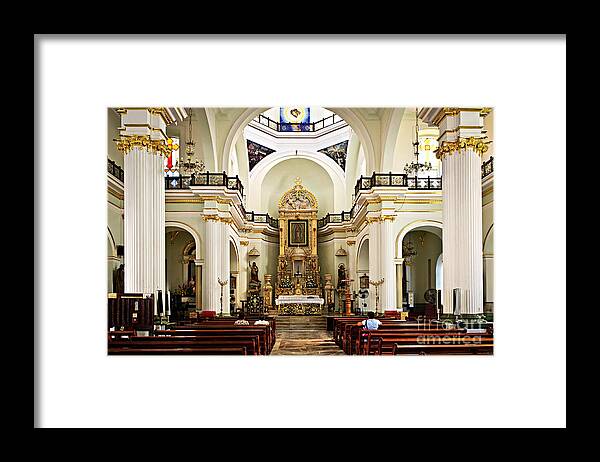 Church Framed Print featuring the photograph Church interior in Puerto Vallarta 2 by Elena Elisseeva