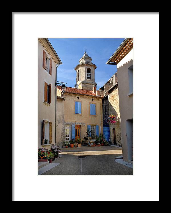 Church Steeple Framed Print featuring the photograph Church Steeple in Provence by Dave Mills