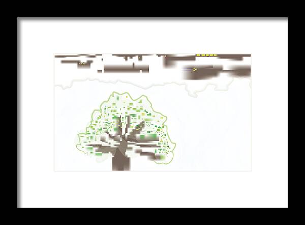Tree Framed Print featuring the digital art City Tree by Kevin McLaughlin