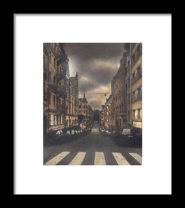 Cityscape Framed Print featuring the pastel Cityscape by John Brisson