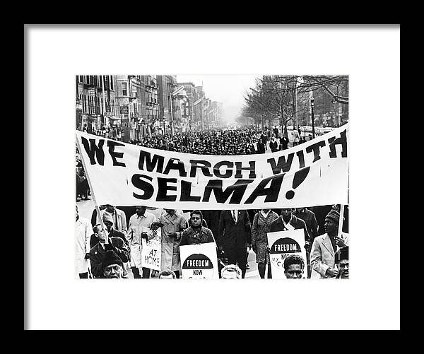 1965 Framed Print featuring the photograph Civil Rights March, 1965 by Granger