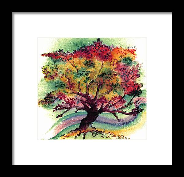 Watercolor Framed Print featuring the painting Clad in Color by Brenda Owen