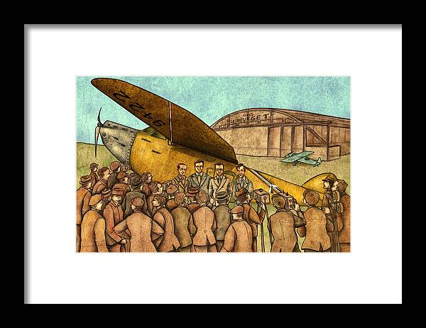 Illustration Art Framed Print featuring the painting Classical Planes 1 by Autogiro Illustration