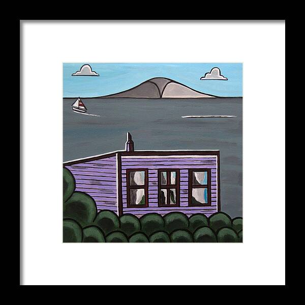 Beach Scenes Framed Print featuring the painting Cliff Top by Sandra Marie Adams