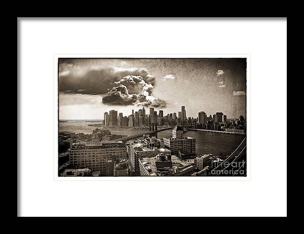 Dumbo Framed Print featuring the photograph Clouds Over Manhattan by Madeline Ellis