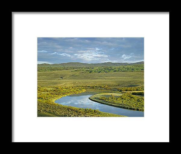 00176498 Framed Print featuring the photograph Cloudy Skies Over Green River Bridger by Tim Fitzharris