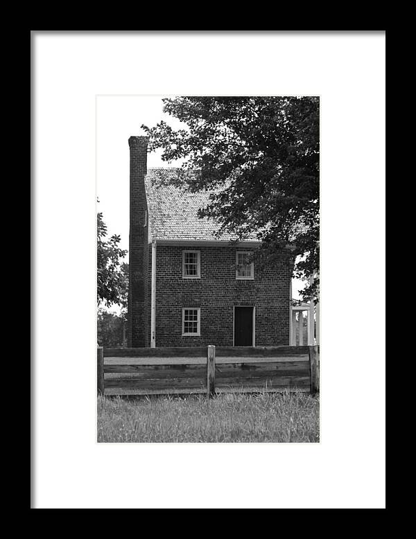 Appomattox Framed Print featuring the photograph Clover Hill Tavern Guesthouse BW by Teresa Mucha