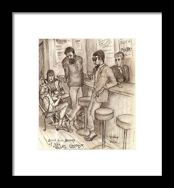 Co-existence Bagel Shop Framed Print featuring the drawing Co-Existence Bagel Shop by Craig A Christiansen