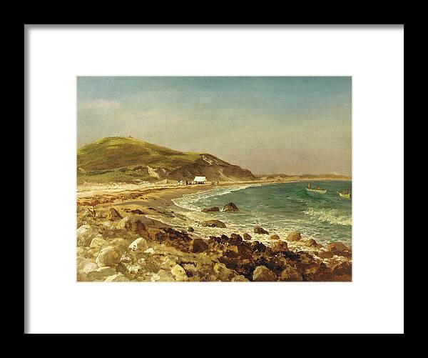Albert Bierstadt Framed Print featuring the painting Coastal Scene by Albert Bierstadt