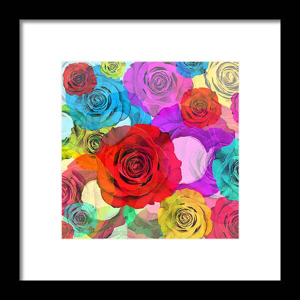 Affection Framed Print featuring the painting Colorful Floral Design by Setsiri Silapasuwanchai