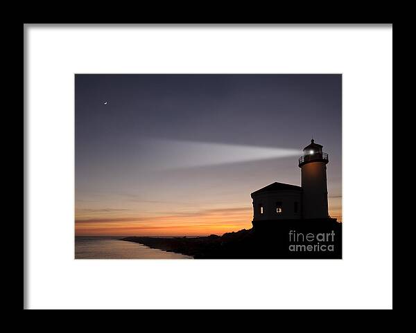 Bandon Framed Print featuring the photograph Coquille River Lighthouse by John Shaw and Photo Researchers