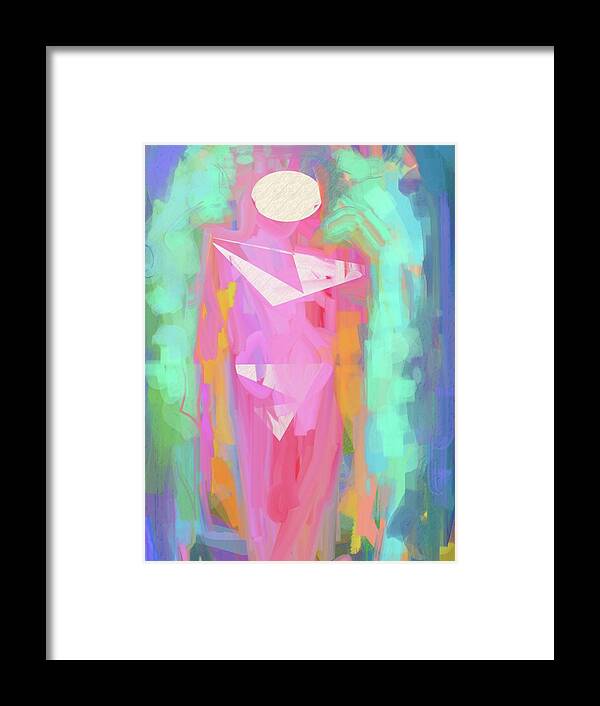 Pink Framed Print featuring the painting Cosmic Venus by Naomi Jacobs