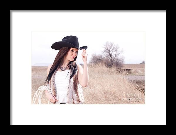 Woman Framed Print featuring the photograph Cowgirl by Cindy Singleton