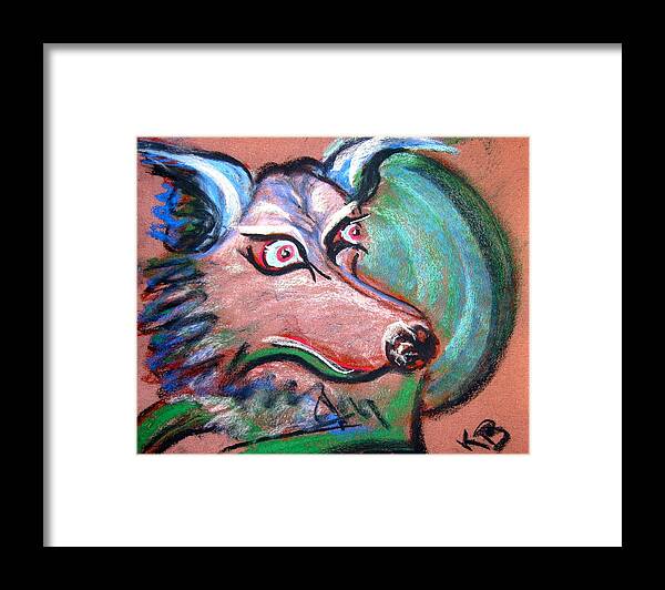 Coyote Framed Print featuring the painting Coyote by Kathryn Barry