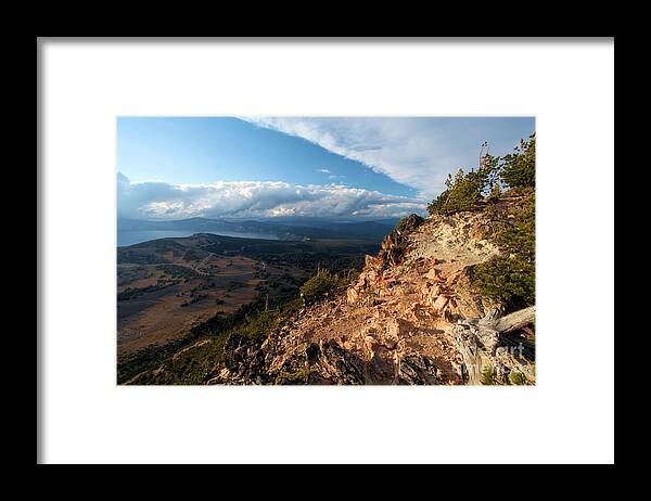 Crater Lake National Park Framed Print featuring the photograph Crater Lake Mountains by Adam Jewell