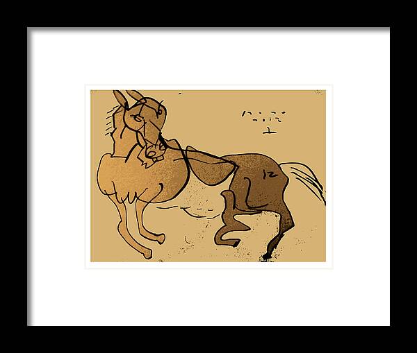 Horse Framed Print featuring the drawing Crazy horse by Peter Szabo