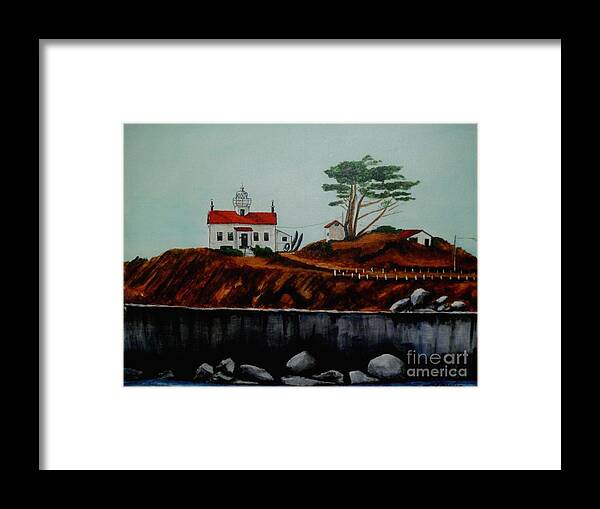 Landscape Framed Print featuring the painting Crescent City CA by Linda Gustafson-Newlin