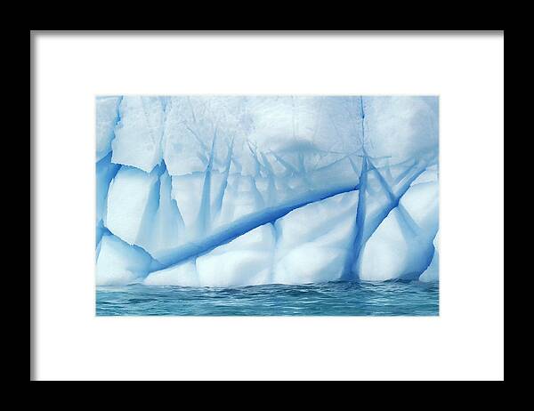 Mp Framed Print featuring the photograph Crevasses Created By The Melting by Jan Vermeer