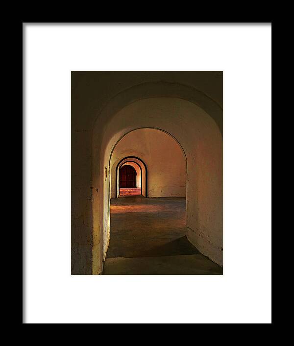 Photo Framed Print featuring the photograph Cristobal Corridor by Deborah Smith